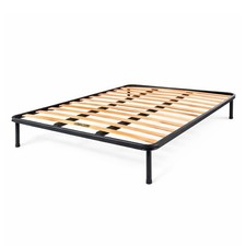 Rete Ortopedica Letto Matrimoniale 160x190cm Struttura in Metallo Doghe in Legno