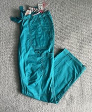 Koi Scrub Pants Women s Medium Tall MT Turquoise Lindsey Cargo Nursing Medical
