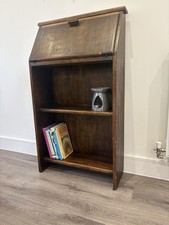 Vintage Wooden Bureau Bookcase Writing Desk Drop Front Shelves Antique Style