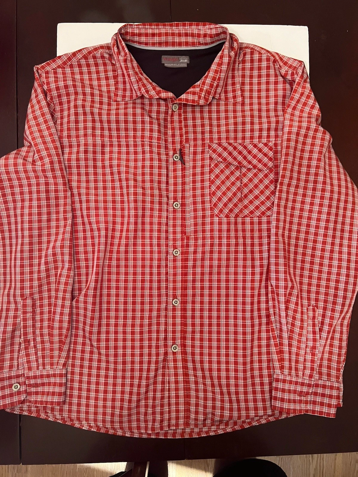 Wrangler Outdoor Performance Button Up Long Sleeve Men’s Extra Large Red Plaid