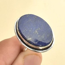Anello etnico fatto a mano pietra preziosa lapislazzuli gioielli per unisex taglia USA-6 XR 3491