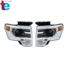 Electroplated D3shid Projector Headlights Headlamp Pair For Ford F150 2013-2014