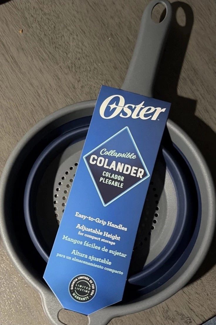 Oster Collapsible Colander Easy To Grip Handles And Adjustable New