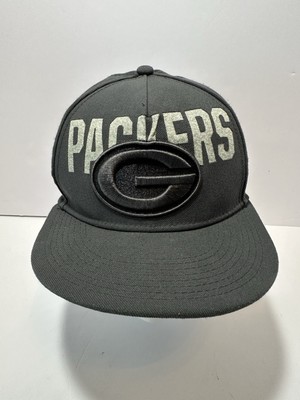NFL Green Bay Packers Hat Cap Nike True One Size Black Embroidered Logo SnapBack