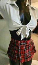 6-Pc Teacher's Pet Schoolgirl Costume Bundle Mix  Match Skirt Set - Size M / S