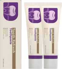 2Pcs Tooth Refresh Toothpaste, Fresh Breath Toothpaste, Natural Oral Care & Enam
