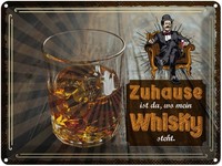 Blechschild 30X40 Cm Zuhause Ist Da Wo Mein Whisky Geschenk Spruch Zitat Deko Ge