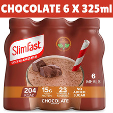 SlimFast Ready-to-Drink Shake High Protein Meal Replacement 325 ml Pack of 6 UK