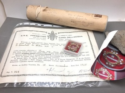 St Elizabeth Seton Saint Relic Theca Vatican Paperwork Cardinal Dell' Acqua Rome