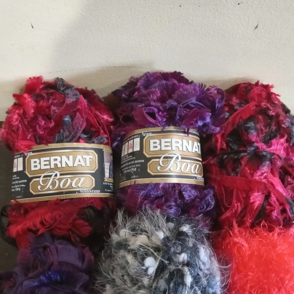 Lote Mixto de 6 Pestañas BERNAT YARD - Boa Bling Eye - Rojo Púrpura Gris NUEVO Foto 2 de 3