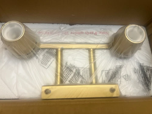 Elegant Lighting LD7310W14BRA Kacey 2-Light 8" Bathroom Sconce,Brass/Clear - Picture 3 of 7