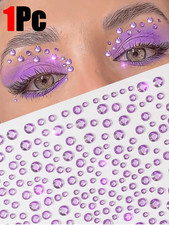 1 Pc Purple 3D Rhinestone Face Gems Stickers For Festival Party Makeup