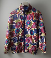 LAVON Vintage Women  s Color Full Nylon Windbreaker Full Zip Light Jacket Small  