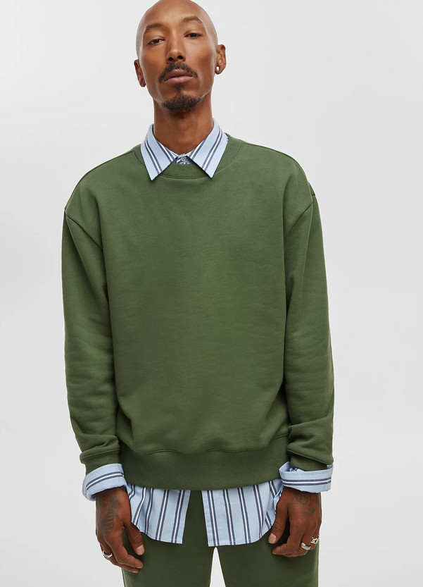 Mode of One Mens Relaxed Fit Fleece Sweatshirt in Black Forest XXL 5790₽