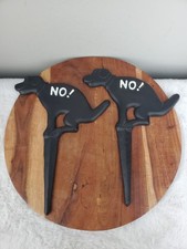 Pack of 2 Cast Iron No Pooping Yard Sign Stake, No Dog Allowed Poop Spike NEW