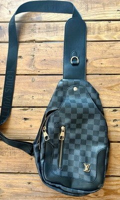 Louis Vuitton Damier Graphite Sling Crossbody Bag Zip, Adjustable Strap, Pockets