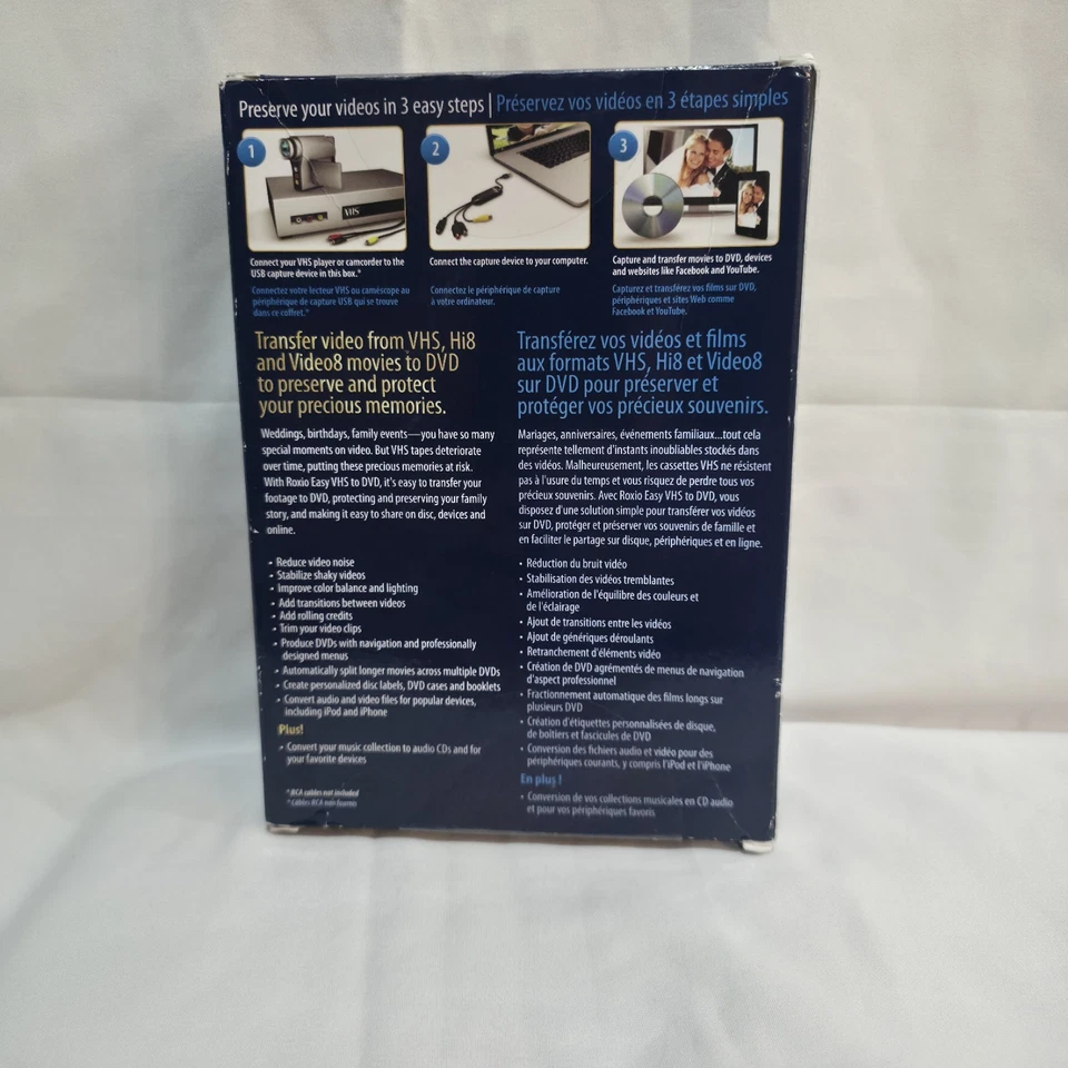 Roxio VHS to DVD 3 Plus Easy Converter Transfer VHS Hi8 Video8 to DVD Windows - Image 3 of 4