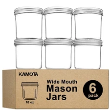 Wide Mouth Mason Jars 10 oz, 10oz Mason Jars Canning Jars Jelly Jars With Wid...