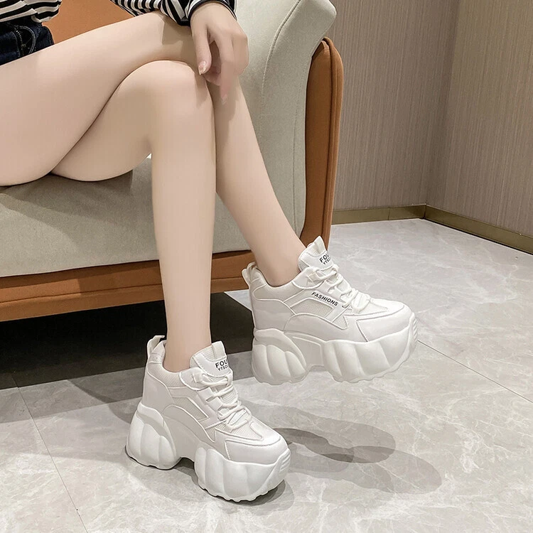 Women Lace Up Wedge Sneakers, Fashion Anti-slip Flatform Sneakers For  Outdoor | SHEIN