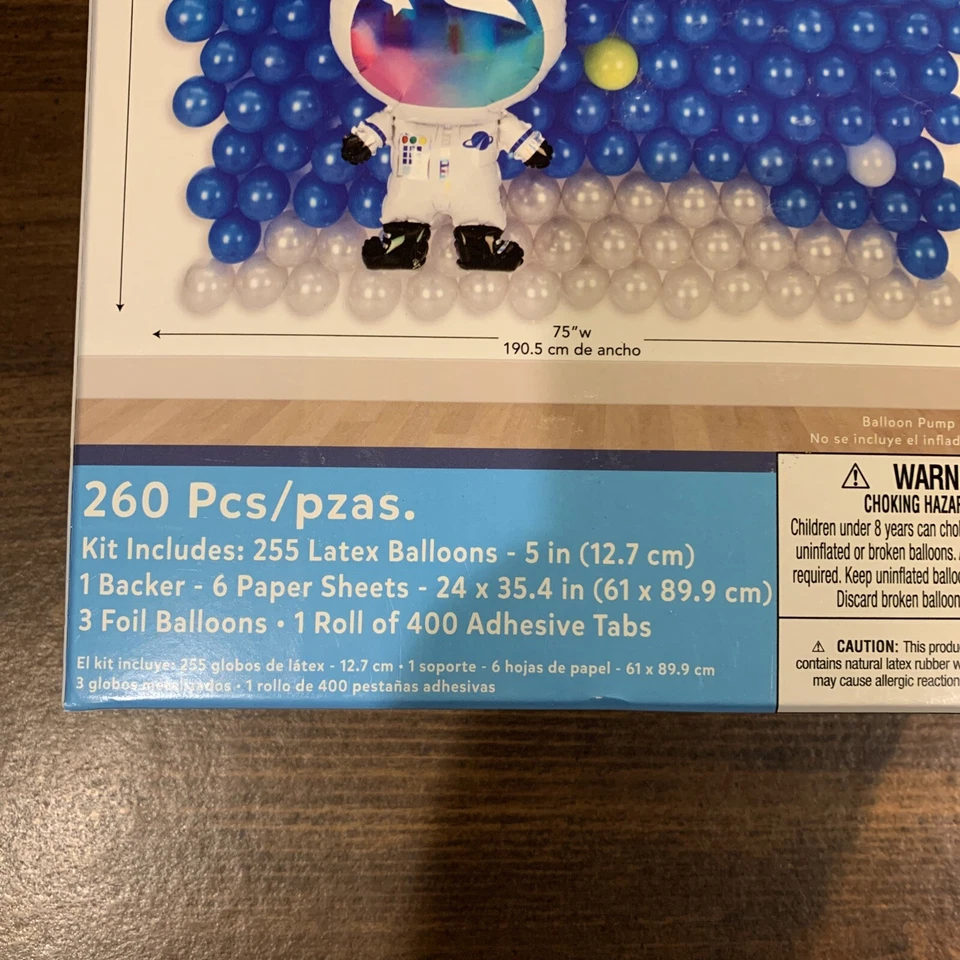 Kit de gota trasera globo de látex y lámina espacial 260 piezas fiesta de cumpleaños Foto 2 de 3