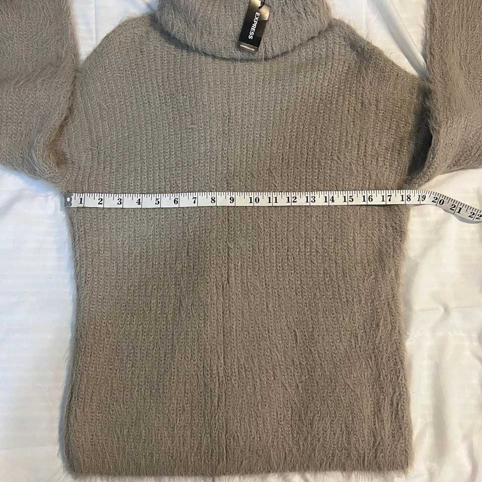 Suéter Express Difuso Cuello Alto Suave Acogedor Tejido Pullover Invierno XS Foto 4 de 4