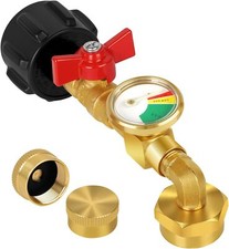 1lb to 20lb tank Propane Refill Elbow Adapter with Gauge  ON-Off Control Valve