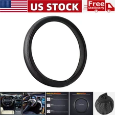 Universal Car Steering Wheel Cover Anti-Slip Leather Steering Wheel Cover Black