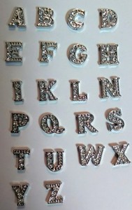 Details About Origami Owl Brand New Charm Silver Crystal Initials