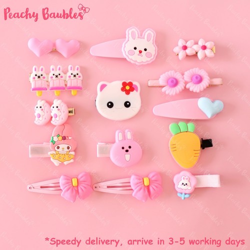 Girls Hair Accessories Set Hairpins Clips Slides Cute Kids Baby Toddler Gift UK - Picture 15 of 16