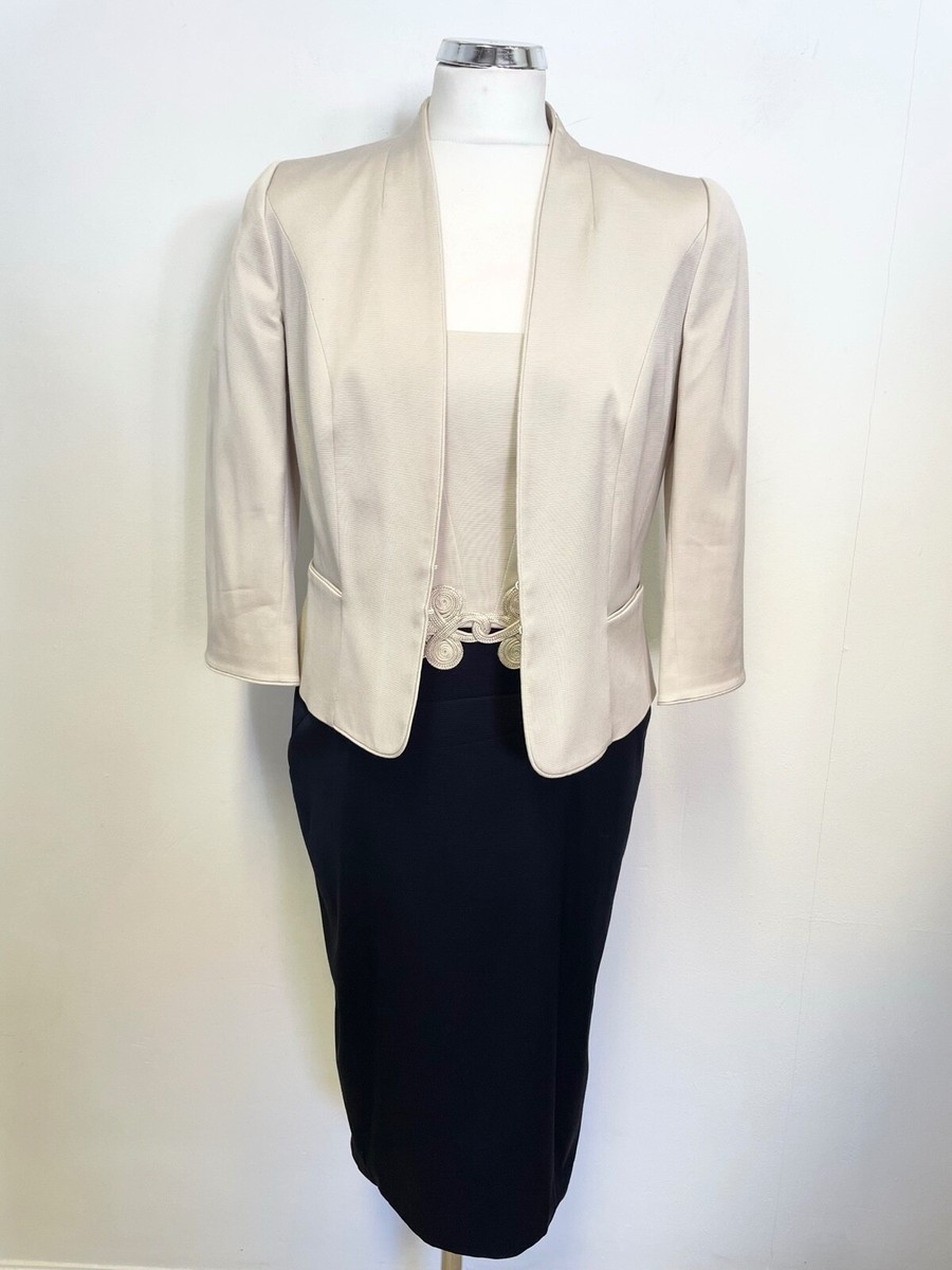 BRAND NEW PHASE EIGHT NAVY CREAM PENCIL DRESS AND SHORT JACKET
