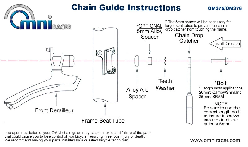 OMNI Racer WORLDS LIGHTEST Chain Catcher Guide: Fits Dura Ace Ultegra Sram: GOLD - Image 4 of 4