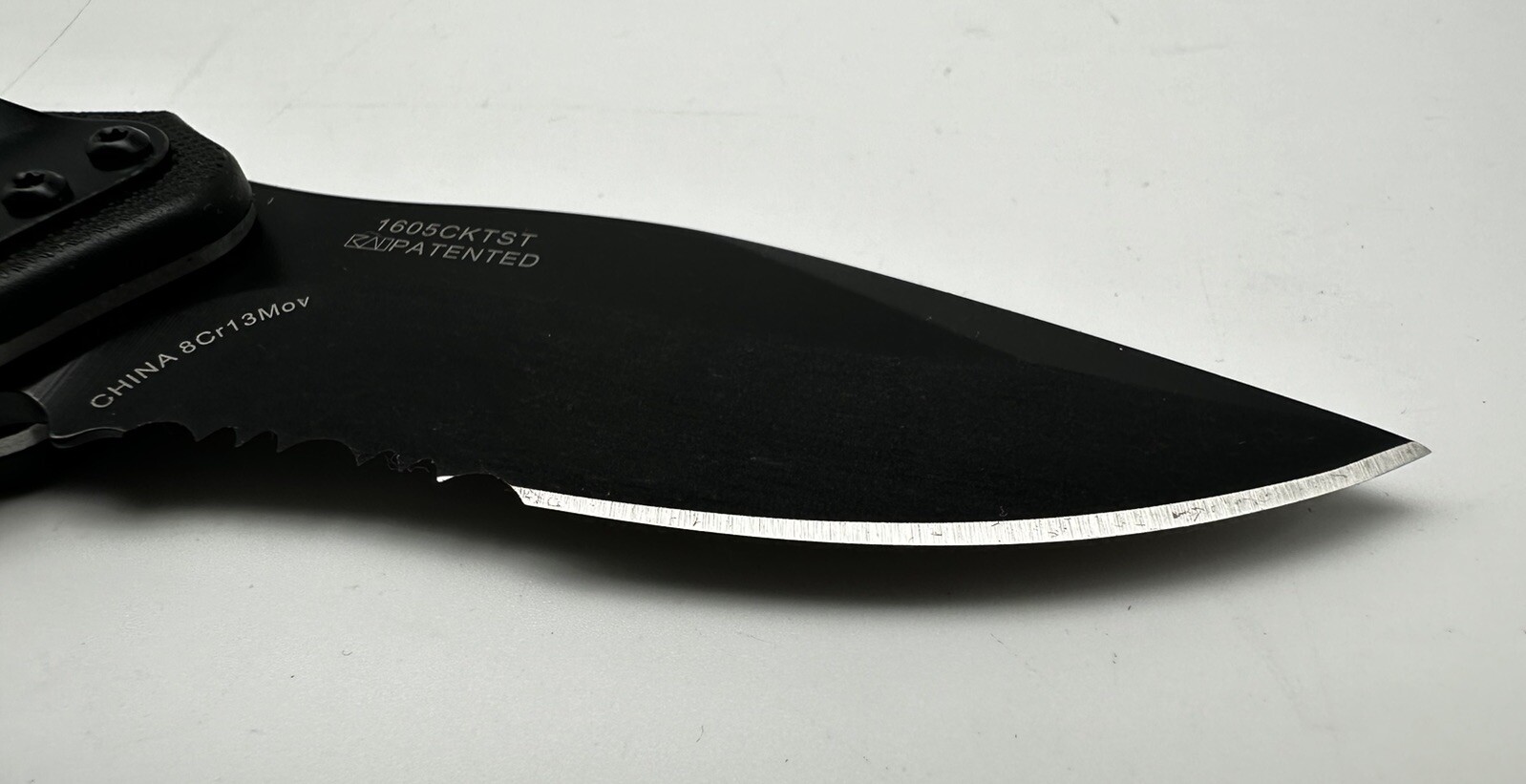 Kershaw Clash Black Serrated Pocketknife, 3" 8Cr13MoV Steel Drop Point