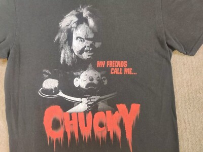 Child's Play Black T Shirt Adult M My Friends Call Me Chucky Horror Movie Tee