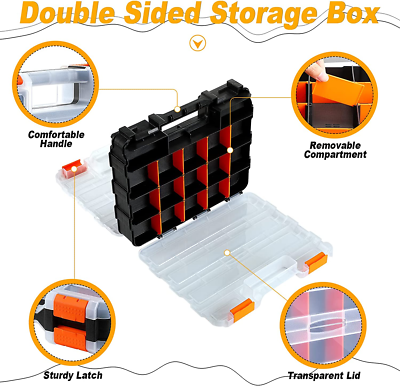 HDX 320028 34-Compartment Double Sided Organizer with Impact Black