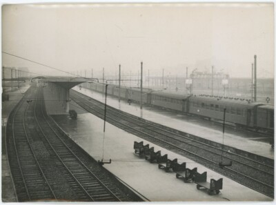 Generalstreik bei der SNCF. Eisenbahn. Bahnhof Montparnasse. Gewerkschaft. 1949.
