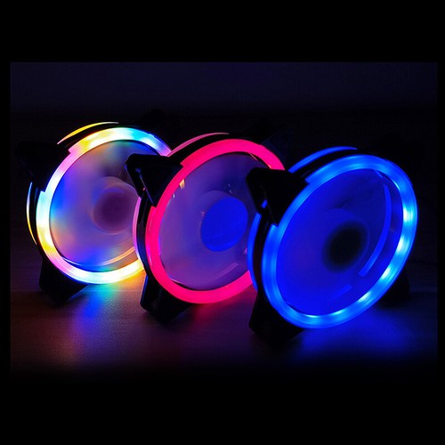 120mm PC Case Fan 12V Big 4p + 3p 1200rpm RGB Desktop Computer Heat Colorful _yi - Afbeelding 10 van 19