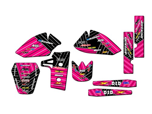 1985-2004 KX 60 RACE SERIES Pink Senge Graphics Kit Compatible with Kawasaki - Foto 1 di 10