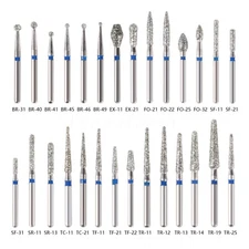 50PCS BURR Dental FG Diamond Burs Drills for High Speed Handpiece 42 Types ns