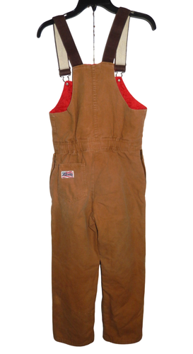 Vintage Liberty Insulated Canvas Duck Bib Overalls Brown Youth 18 Regular - Picture 2 of 6