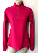 Reebok Women's 1/4 Zip Performance Top Sz Small Polyester Blend Stretch EUC