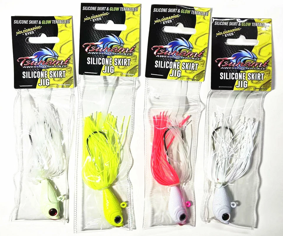 Tsunami Glass Minnow with Silicone Skirt JIG Fluke Sea Bass Flounder 1 Per Pack - Image 2 of 2