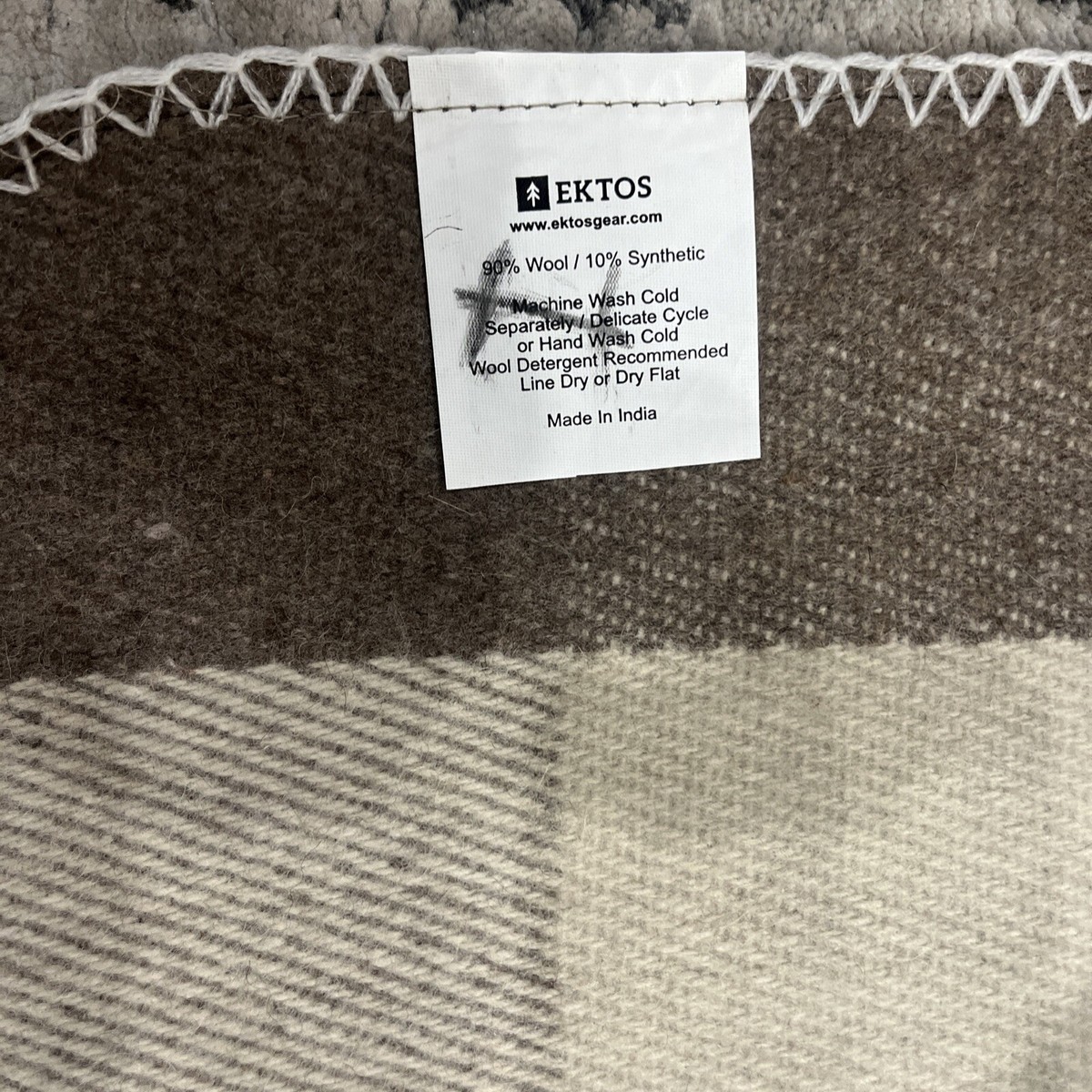 100% Ektos 90% Wool Blanket 70 X 94” Warm Camping Blanket Throw