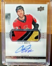 17-18 Colin White Premier Rookie Patch Auto 3 Clr! /299 2017-18 Ottawa Senators