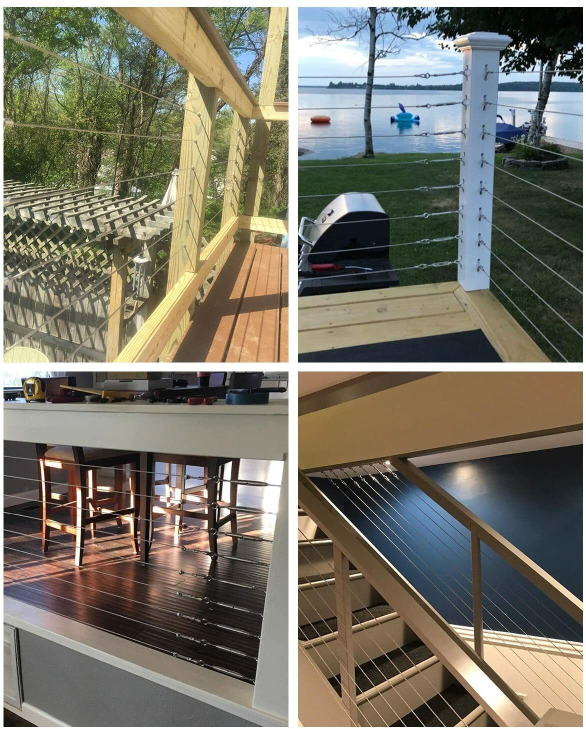 Cable Railing kit 1/8 T316 Stainless Steel Wire Cable Aircraft Railing