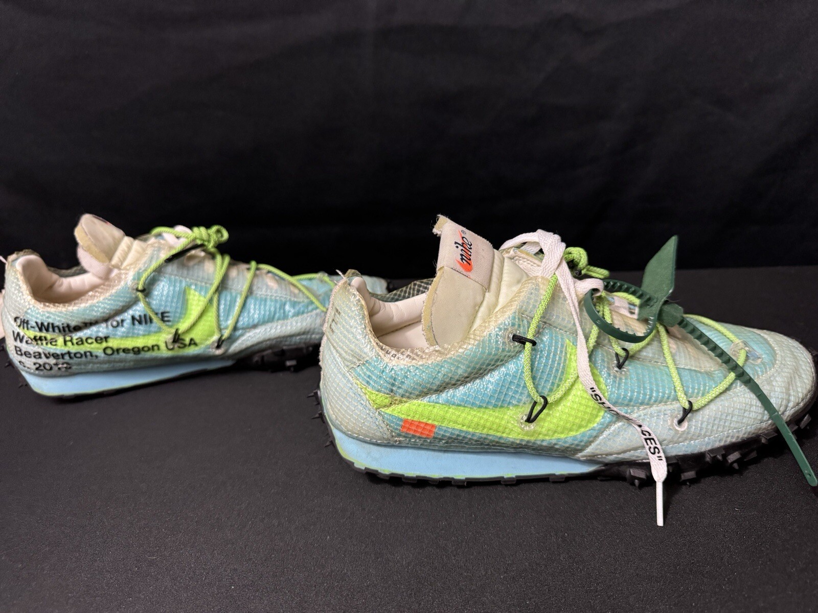 OFF WHITE X NIKE Taglia 12 5 Nike Off White x Waffle Racer Vivid Sky CD8180 400 2019 Donna