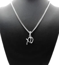 Mini Iced XO Gang Pendant 18"~24" Box Cuban Rope Chain Stainless Steel Necklace
