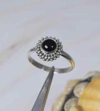Black Onyx Gemstone Ring-925 Sterling Silver-Handmade Jewelry Gift For Her