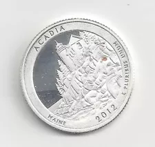 2012 S Silver Proof Acadia ATB Quarter - 90% Silver