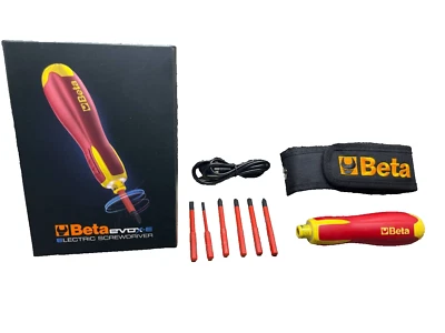 Beta Evox-E 3.7V Cordless VDE Torque Screwdriver & Pz,Ph,Slot Bit Set, 1211E/GE