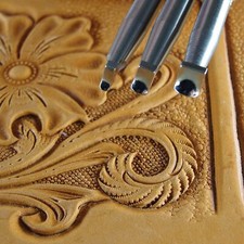 Back Beveler Leather Stamp Set, 3 Stainless Steel Leather Stamping Tools
